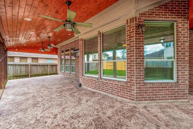 view of patio / terrace with ceiling fan