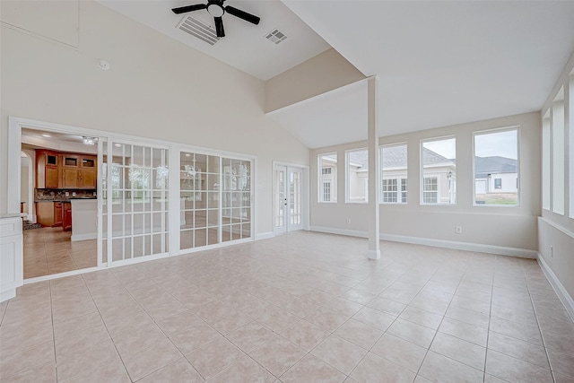 1810 Mccrary Rd, Richmond, TX 77406 - unfurnished sunroom with french doors and lofted ceiling