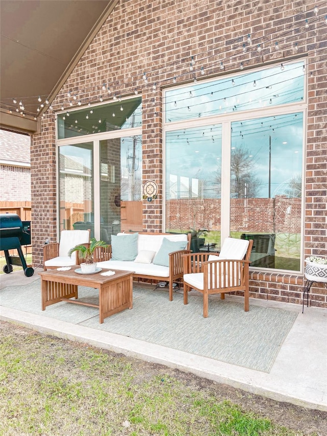 2215 Rose Manor Ct, Richmond, TX 77469 - view of patio with outdoor lounge area and a grill