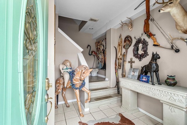 view of tiled foyer