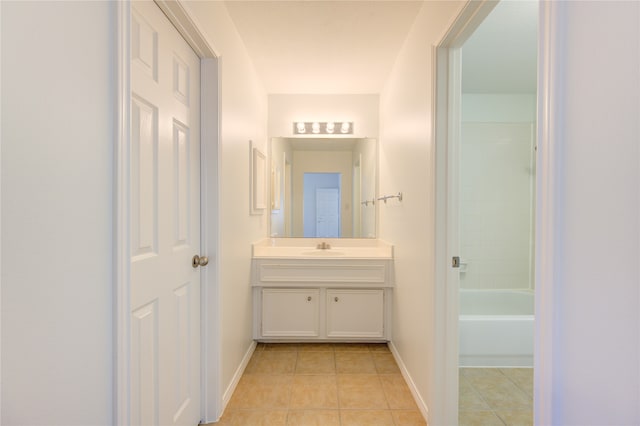 bathroom featuring vanity and tile patterned flooring