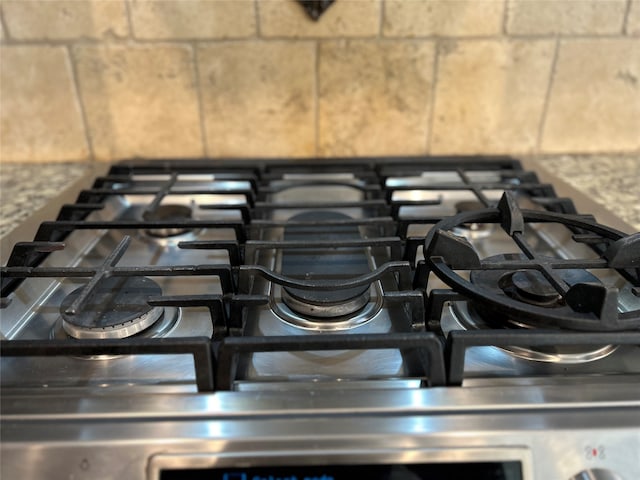 details featuring stainless steel range