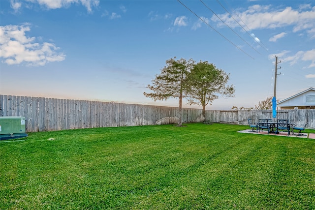 view of yard with a patio