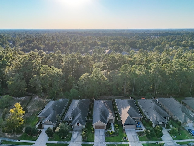 view of aerial view at dusk