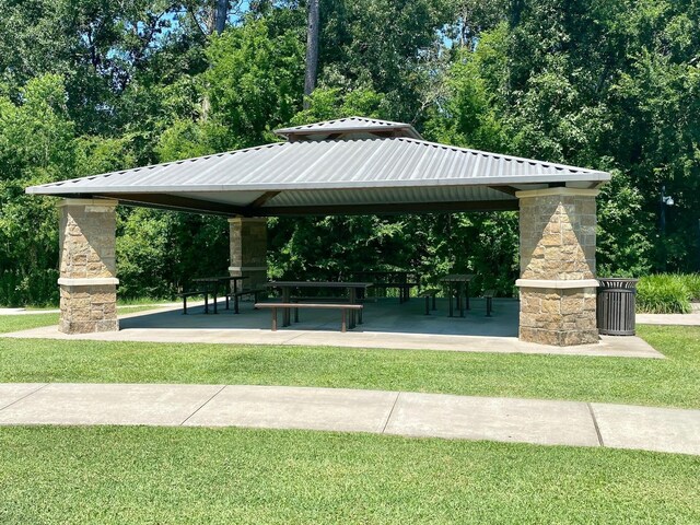 view of home's community featuring a gazebo and a lawn