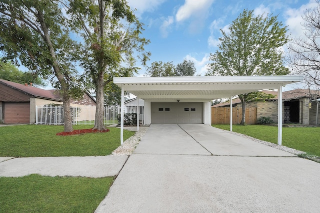 view of front facade with a front yard and an outdoor structure