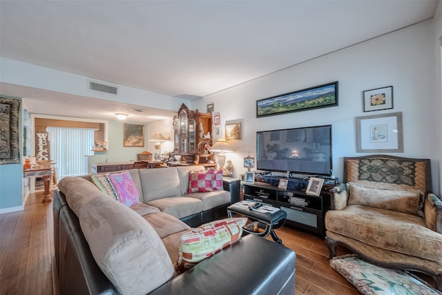 living room featuring hardwood / wood-style floors