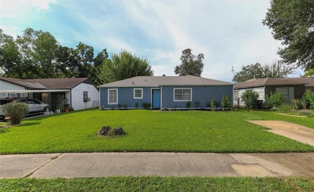 ranch-style house with a front yard