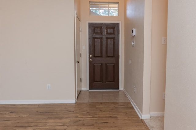 foyer with hardwood / wood-style floors