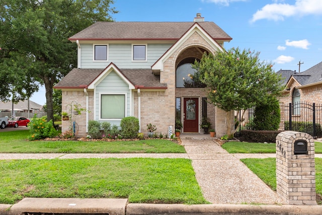 view of front facade featuring a front lawn