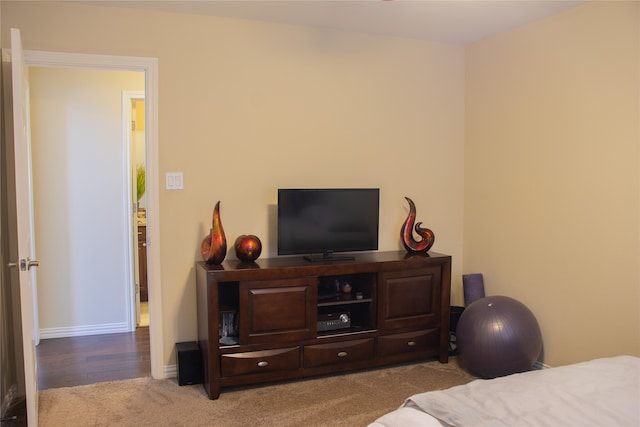 bedroom featuring light wood-type flooring