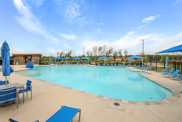 view of pool with a patio