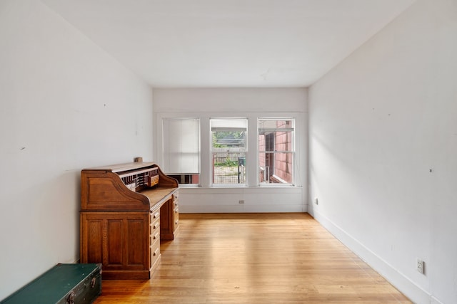 sitting room featuring light wood-type flooring