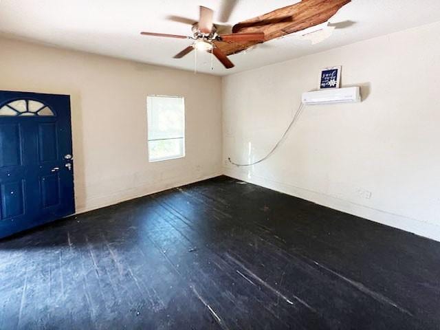 2251 Burnet St, San Antonio, TX 78202 - entryway with dark wood-style flooring, ceiling fan, and baseboards