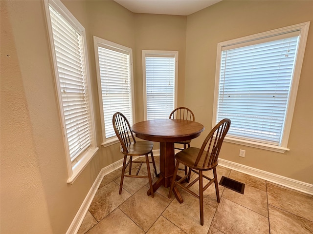 view of tiled dining room