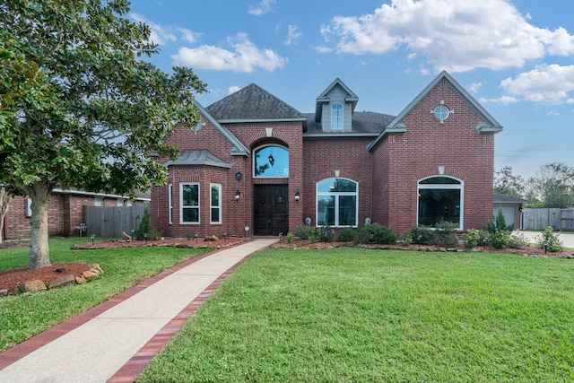 view of front property featuring a front lawn