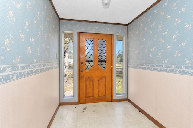 entrance foyer with ornamental molding