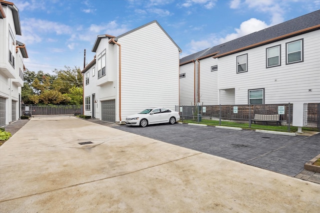 view of home's exterior with a garage