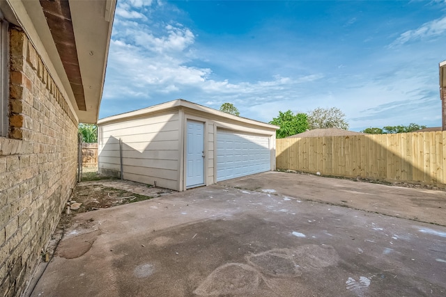 view of garage