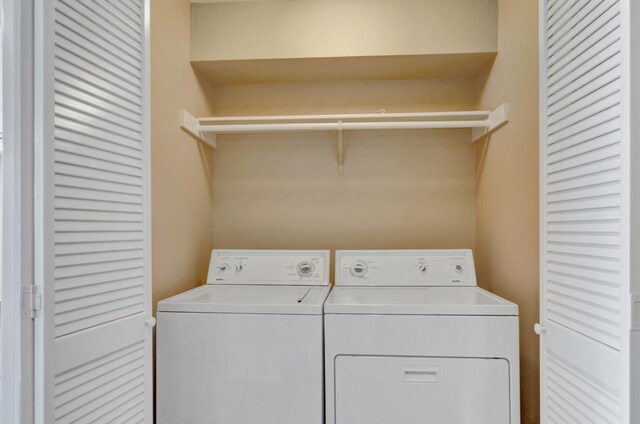 laundry area featuring washer and dryer