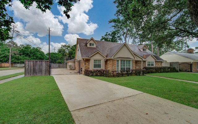 view of front of property featuring a front yard