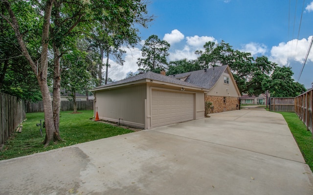 view of home's exterior with a lawn