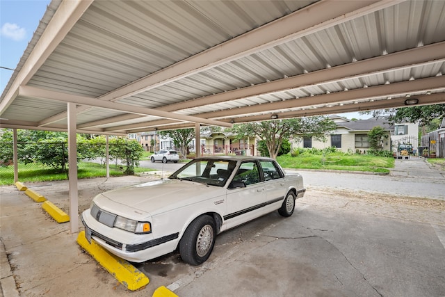 view of car parking with a carport