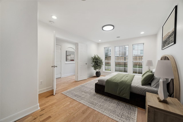 bedroom featuring light hardwood / wood-style floors