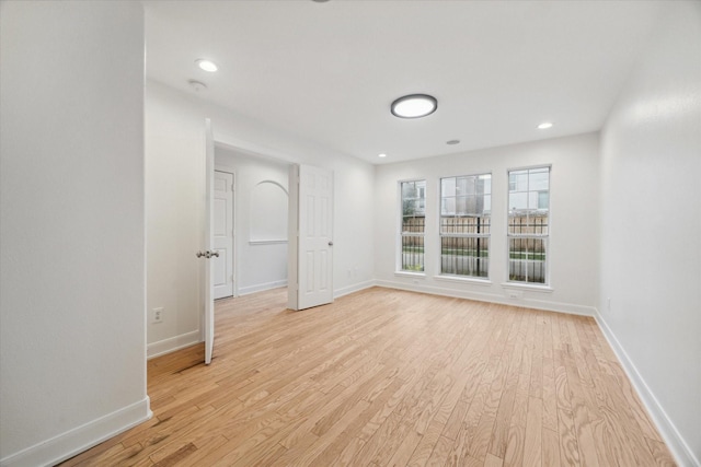 empty room featuring light hardwood / wood-style floors