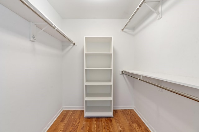 walk in closet featuring hardwood / wood-style flooring