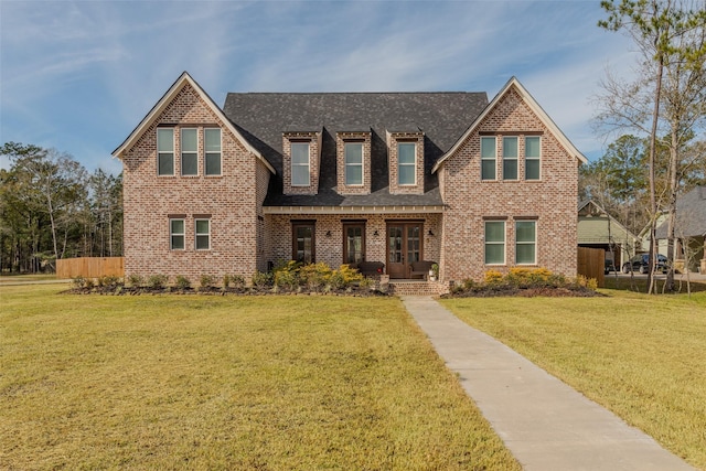 view of front facade featuring a front yard