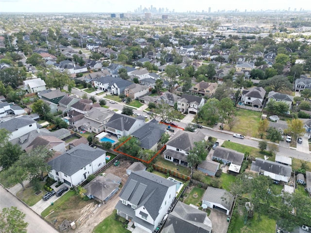 aerial view with a residential view