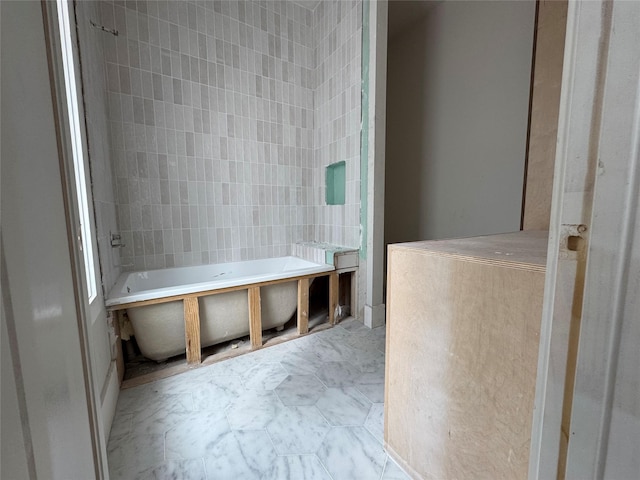 710 Glen Echo Ln, Hedwig Village, TX 77024 - bathroom with a tub to relax in and tile walls