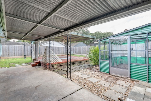 view of patio with an outdoor structure