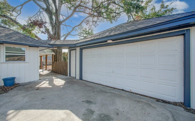 view of garage