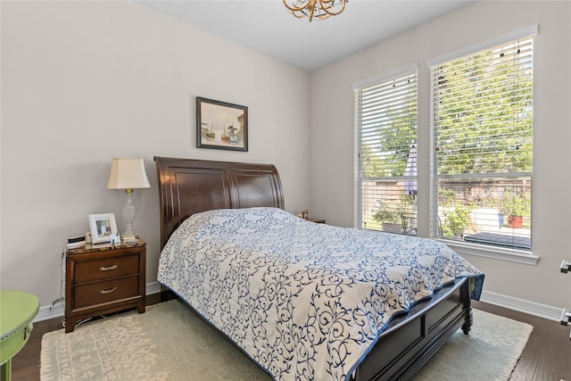 bedroom featuring hardwood / wood-style flooring