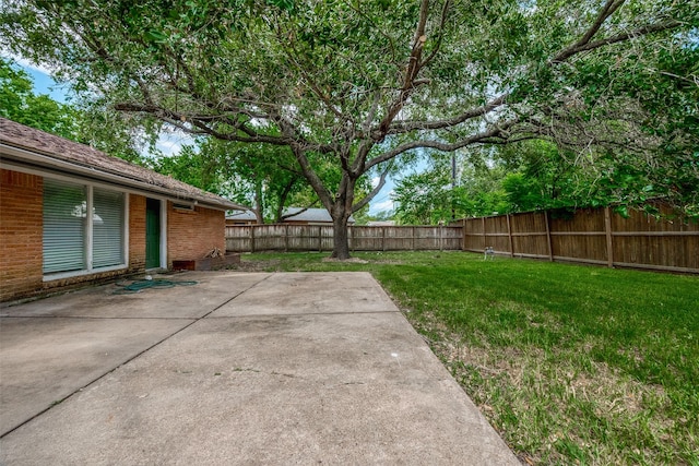 view of yard with a patio area