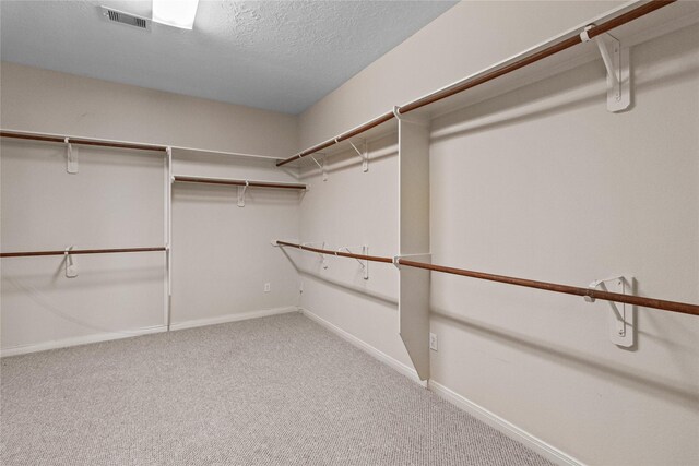 spacious closet with carpet flooring