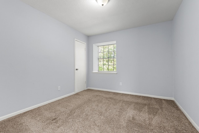 empty room with carpet floors and a textured ceiling