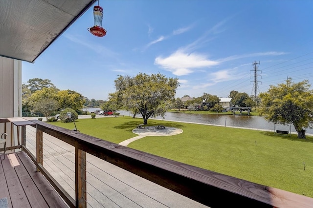 balcony with a water view