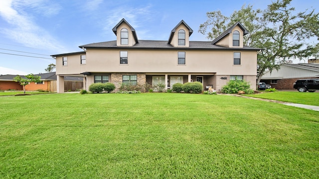 view of front of house with a front yard