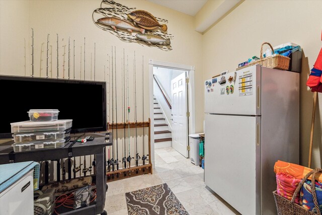 kitchen featuring white refrigerator