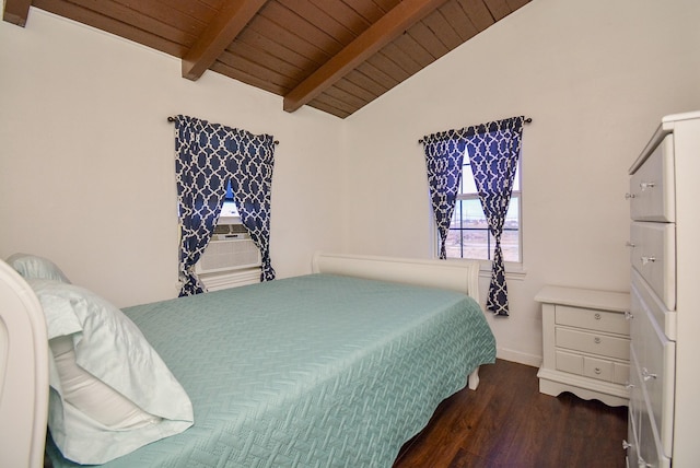 7120 E Hunter Dr, Hitchcock, TX 77563 - bedroom featuring wood finished floors, wooden ceiling, cooling unit, and baseboards
