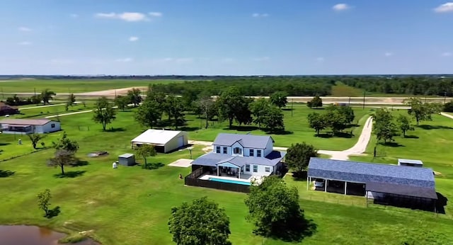 aerial view with a rural view