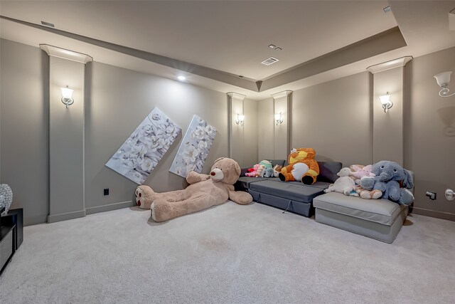 cinema room with carpet floors