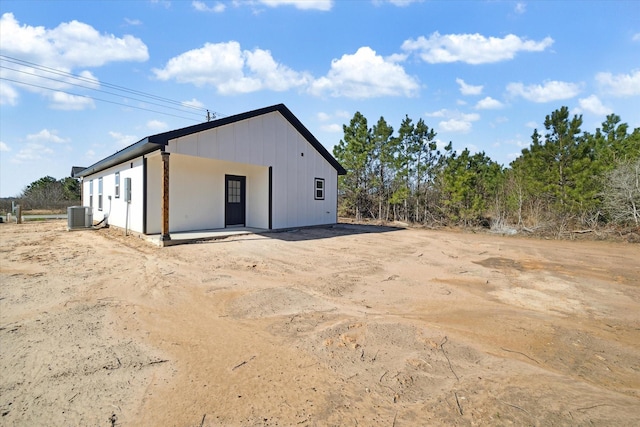 view of home's exterior featuring central air condition unit