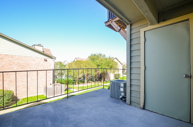 balcony featuring central AC