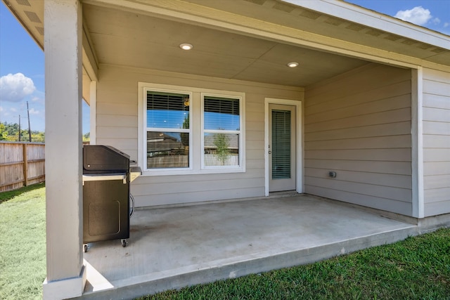 view of patio featuring grilling area