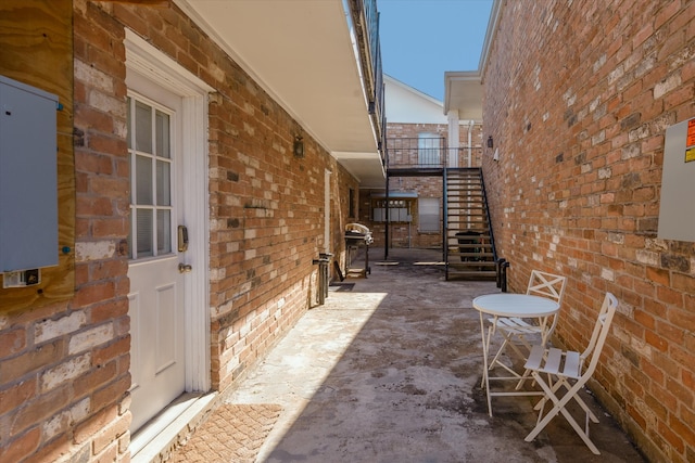 view of patio / terrace with a grill