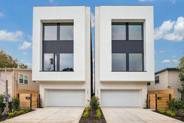 contemporary house featuring a garage